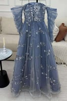 فستان سهرة - 3 اللوان تُل