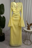 فستان ناعم - ليموني