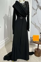 فستان سهرة - اسود تفته