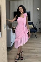 فستان ناعم - سته اللوان قصير شيفون