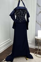 فستان سهرة - كحلي مطرز