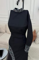 فستان سهرة - اسود كريب