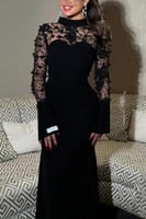 فستان ناعم - اسود كريب