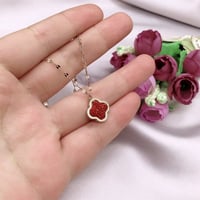 سلسال كليف وردة كلوفر متلألئة دبل فيس لون ذهبي - ا...