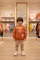 ترنج ولادي برتقالي رسمة دب – ميلتون مبطن قطن 100%...