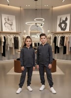 سوت أولادي وبناتي خريفي خامة ميلتون مبطن قطن ١٠٠٪...