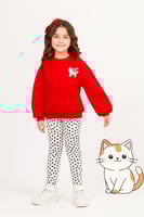 ترنج بناتي أحمر رسمة قطوه – خامة ميلتون مبطنة قطن...