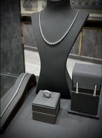 طقم تنس فضة عيار 925 مكون من 4 قطع