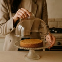 حامل كيك زجاجي مع غطاء فاخر - AL-10844