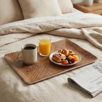 صحن تقديم ميلامين مستطيل لون خشبي -4- 11685 -AL