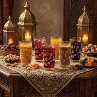 طقم كاسات زجاج رمضانية – 6 حبات × 250 مل - TM001H