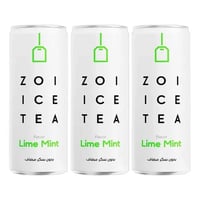 مشروب شاي مثلج بنكهة الليمون والنعناع بدون سكر مضا...