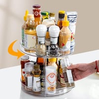 منظم دوّار شفاف – طبقتين دائريتين – بلاستيك - AL-8...