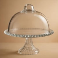 حامل كيك زجاجي مع غطاء فاخر - AL-10844