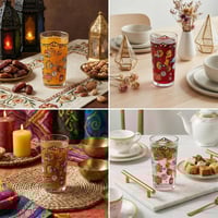 طقم كاسات زجاج رمضانية – 6 حبات × 250 مل - TM001H