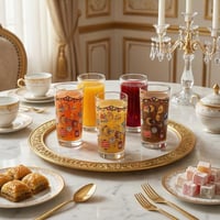 طقم كاسات زجاج رمضانية – 6 حبات × 250 مل - TM001H