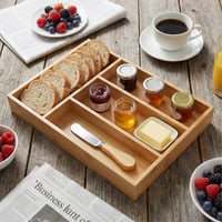 صحن تقديم خشبي مستطيل مقسم - A - 11276