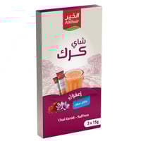 شاي كرك بالزعفران بدون سكر من الخير – 3 × 15 جرام