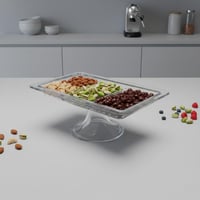 صحن تقديم زجاجي مستطيل بقاعدة - WS 541