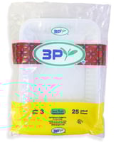 صحون بلاستيك ثري بي مستطيلة 25 حبة | مقاس 3 | قيمة...