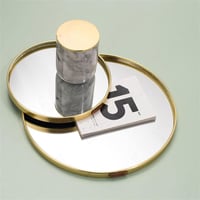 صينية زجاج اطار ذهبي 36x15 سم AL-8502-2