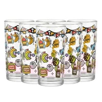 طقم كاسات زجاج رمضانية – 6 حبات × 250 مل - TM001H