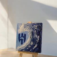 لوحة ( الموج الأزرق ) 10 سم