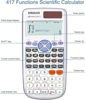 الآلة الحاسبة العلمية OSALO 417 وظيفة، خطين، 10+2...