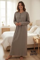 قميص نسائي شتوي ناعم مخطط بياقة أزرار وأكمام مغاط...