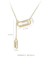 قلادة نسائية تصميم شكل مشبك مطلية ذهب عيار 18 قيرا...