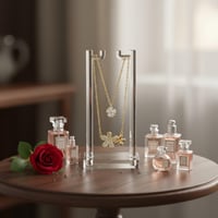 قلادة نسائية مطلية ذهب عيار 18 قيراط تصميم شكل ورو...