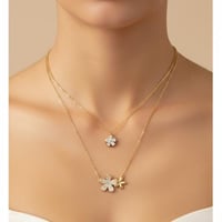 قلادة نسائية مطلية ذهب عيار 18 قيراط تصميم شكل ورو...