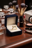 خاتم نسائي رقيق شكل فيونكة مطلي بالذهب عيار 18 قير...