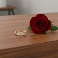 خاتم نسائي رقيق مطلي بالذهب عيار 18 قيراط موديل R1...