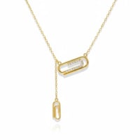 قلادة نسائية تصميم شكل مشبك مطلية ذهب عيار 18 قيرا...