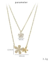 قلادة نسائية مطلية ذهب عيار 18 قيراط تصميم شكل ورو...