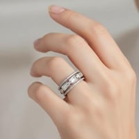 خاتم نسائي رقيق من الفضة 925 موديل RV104