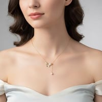 قلادة نسائية مطلية ذهب عيار 18 تصميم شكل فراشة مزي...