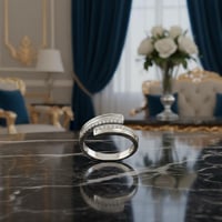 خاتم نسائي مزين بالزيراكون والكريستالات مصنوع من ا...