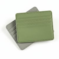 محفظة بطائق ونقود صغيرة من الجلد - ألوان مختارة بش...