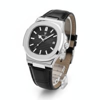 ساعة رجالية فاخرة سوار جلد بتصميم مستوحى عالمي مود...