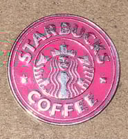 ملصق حديد شعار ستاربكس وردي