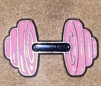 ملصق حديد اثقال حديد ورديه