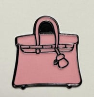 ملصق حديد شنطة بيركن ورديه