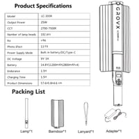 إضاءة تصوير RGB LED محمولة ببطارية – GROVX LC 300...