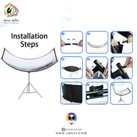 عاكس اضاءة تصوير منحني مع الاستاند مقاس 60 في 120...