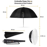 ديب امبريلا سيلفر 85 سم Grovx UB-S85 S مع مشتت لـ...