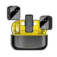 ميكرفون لا سلكي احترافي مكون من ٢ مايك مع علبه شاح...