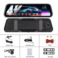 المراية الذكية للسيارة داش كام امامي وخلفي 4k يقتر...