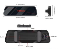 المراية الذكية للسيارة داش كام امامي وخلفي 4k يقتر...